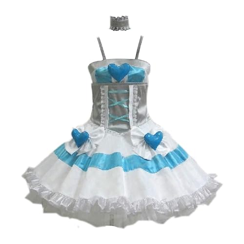 Anime Strumpfband Strümpfe Weißer Engel Kleid Cosplay Kostüm Mit Panty Strumpf Halloween Uniform (white,M) von Generic