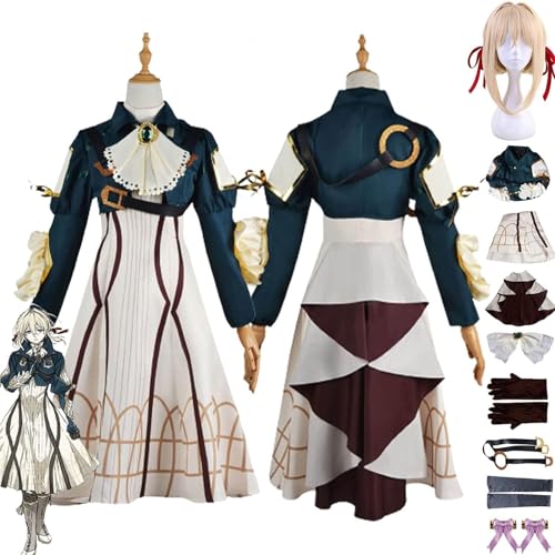 Anime ved Cosplay Kostüm Outfit Hochwertige Prinzessin Dienstmädchen Kleid Uniform Komplettes Set Halloween Party Karneval Dress Up Anzug für Mädchen Frauen von Generic