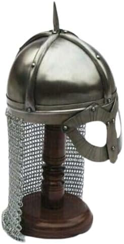 Antike House Craft Mittelalter-Nasen-Helm, Wikingerritter, LARP, Rüstung, Stahl, Eisen, römischer Gjermundbu Kettennetzhelm, Reenactors LARP, Kopfpanzer, Rollenspiel-Kostüme von Generic