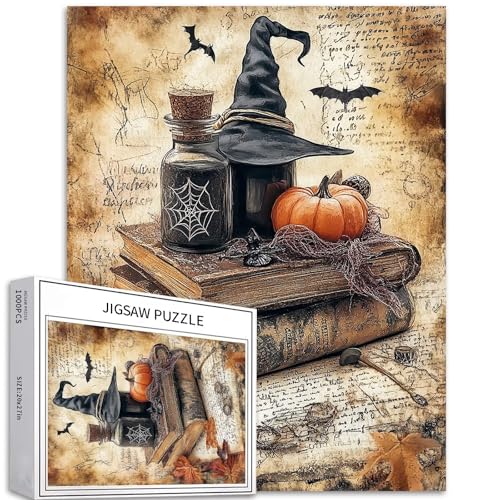 Antikes Pergament, 1000 Teile Puzzle für Erwachsene, getragenes magisches Buchkunst-Puzzle, buntes DIY-Puzzles für Heimdekoration, Geschenke, Familienpuzzle, perfekt für Spielabende, 50,8 x 68,9 cm von Generic