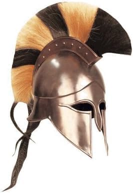 Antique House Craft Griechischer korinthischer Athener Spartaner-Hoplite-Helm, mehrfarbig, Plume Crest SCA, Transparent, Groß von Generic