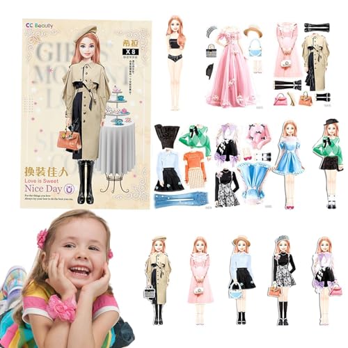 Anziehpuppen – Prinzessin magnetisches, ruhiges Outfit, Prinzessinnen-Papierausschnitte | Tragen Sie Outfit für Babypuppen, magnetische Mode-Anziehpuppen, Papierpuppen, Anzieh-Bastelset, Kleiderspiele von Generic