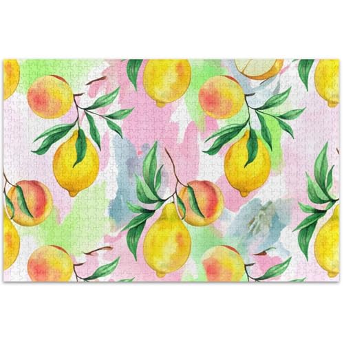 Aquarell-Puzzle, Zitrone, Pfirsiche, Früchte, 500 Teile, für Erwachsene, Blumenkunst, Malerei, Natur-Puzzle, lustiges Puzzle-Spiel, Geschenke, 500 x 37 cm Aquarell-Puzzle, Zitrone, Pfirsiche, Früchte, 500 Teile, für Erwachsene, Blumenkunst, Malerei, Natur-Puzzle, lustiges Puzzle-Spiel, Geschenke, 500 x 37 cm von Generic