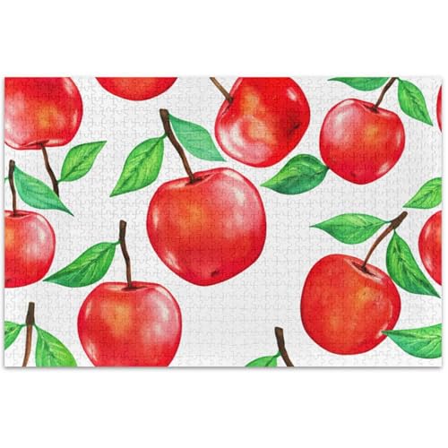 Aquarell Rote Äpfel weiße Erwachsenen-Puzzle, 500-teiliges Puzzle, Tierkunst-Dekor, individueller Spaß, Natur-Puzzle, weißer Elefant, 500 x 37 cm Aquarell Rote Äpfel weiße Erwachsenen-Puzzle, 500-teiliges Puzzle, Tierkunst-Dekor, individueller Spaß, Natur-Puzzle, weißer Elefant, 500 x 37 cm von Generic