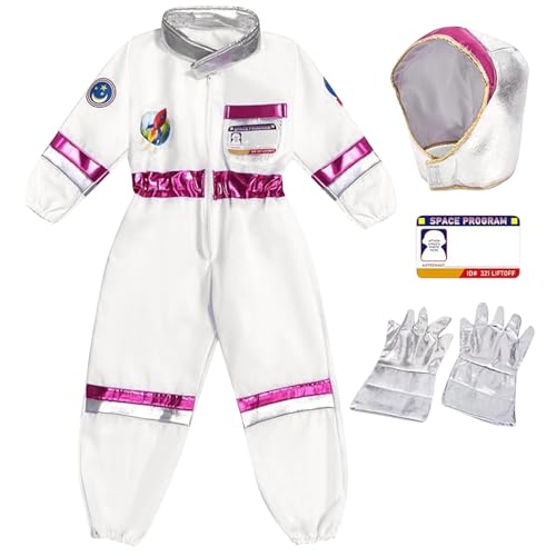 Astronaut Kostüm Kinder Weiß Astronauten Kostüme Kinder Karneval Space Weltall Costume Raumanzug Raumfahrer Fasching Overall Faschingskostüme Karnevalskostüm von Generic