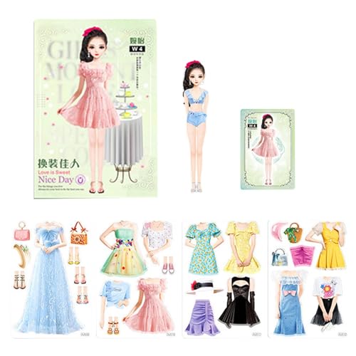 Aufkleberaktivitätsbuch Prinzessin, Prinzessin Dress -up Aufkleber Buch, Magnetische Prinzessin Dress -up -Papierpuppe, Magnetische Kleidungsstock Buch Buch Magnetic Prinzessin Lieferpapierpapier von Generic