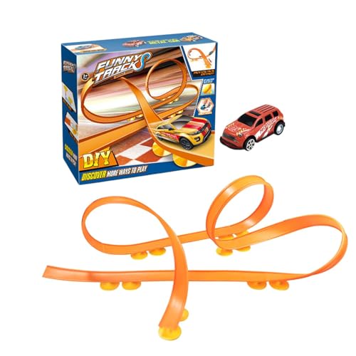 Auto-Strecken-Spielzeug, Rennstrecken-Spielzeug,Press And Go Car Toys Rennstrecken-Autospielzeug - Spielzeug mit flexiblen Gleisen, lustige flexible Straßenspiele für Weihnachten, Halloween, Familienf von Generic