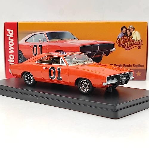 Auto World 1/43 für Dodge Charger General Lee 1969 AWRSS1151 Limited Harz Spielzeug Auto Modelle Miniatur Hobby Sammlerstück Geschenke von Generic