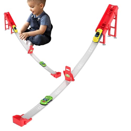 Autorampe Für Kleinkinder - Auto-Track-Spielzeug, Autorampenspielzeug | Katapultbahn-Spielzeug Mit 2 Miniautos Für Unterhaltsames Lernen, Interaktive Rennautobahn, Für Kinderpartys von Generic