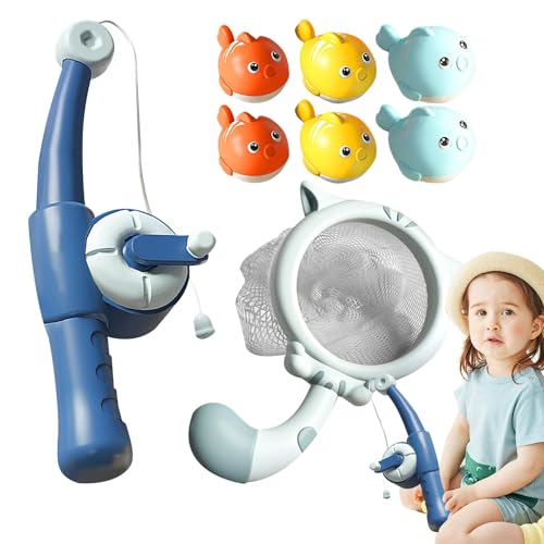 Baby Angel Spielzeug, Fischspielzeug für | Magnet Pole Rod Net Interactive Children Bath Game,Pädagogisches Outdoor -Spiel Fischspiel Set für die Badewanne des Badezimmers nach Hause von Generic