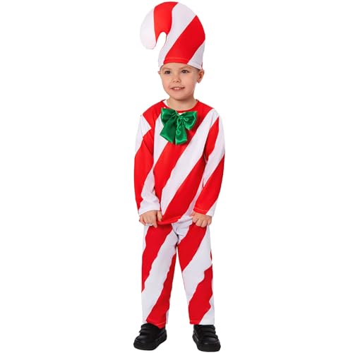 Baby Christmas Outfit - Kinder Jungen Weihnachtsmann Kleinkinder Weihnachtsmannanzug Santas kleiner Helfer Weihnachtskleidung 4 Stück Strampler Junge Mädchen für Karneval & Cosplay 1-12 Jahre von Generic