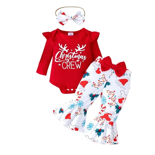 Baby Christmas Outfit - Santa Claus Costume Weihnachtskostüm Monster Pelziger Anzug Kostüm Zubehör für Weihnachtsparty Oberteil, Hose, Mütze Neugeborene Weihnachtskleid für kinder babys von Generic