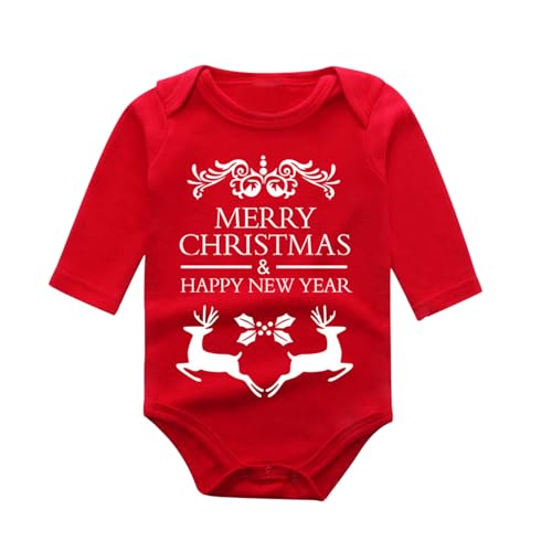 Baby Christmas Outfit - Strampler Weihnachten weihnachtsfeier cosplay kleid und hut Kinder Elfenkostüm Oberteil, Hose, Mütze Xmas Lustiger Outfit für Party Xmas Karneval Fasching von Generic