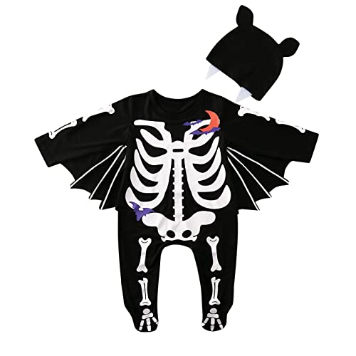 Baby Halloween Kostüm - Cartoon Print für Pumpkin Cosplay Strampler Set Strampler Kleidung Set Halloween Kürbis Hoodie Motto-Party Kleid von Generic