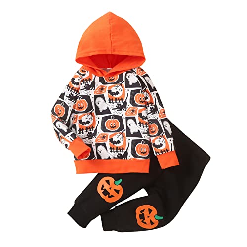 Baby Halloween Kostüm - Meine ersten Halloween Outfits für Pumpkin Cosplay kürbis kostüm kinder Strampler Kleidung Set Skelett Lustige Strampler Karneval Verkleidung Outfit von Generic