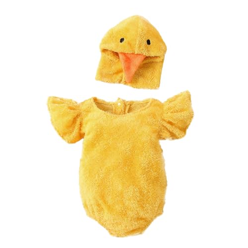 Baby Huhn Strampler Kostüm Outfits Baby Küken Set Fleece Ostern Jungen Cosplay Kostüm Huhn Mädchen Lustige Tieroverall Set Overall Säuglingsmädchen Strampler Osterkostüm von Generic