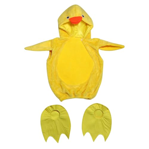 Baby Huhn Strampler Kostüm Outfits Baby Küken Set Fleece Ostern Jungen Cosplay Kostüm Huhn Mädchen Lustige Tieroverall Set Overall Säuglingsmädchen Strampler Osterkostüm von Generic