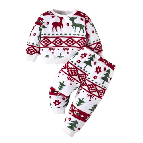 Baby Jungen Weihnachten Outfit - Jungen Nikolaus Kostüm Weihnachtskostüm Monster Pelziger Anzug Santas kleiner Helfer Mäntel Tops + Hosen + Hüte Baby Born Weihnachtsoutfit Baby Geschenkset von Generic