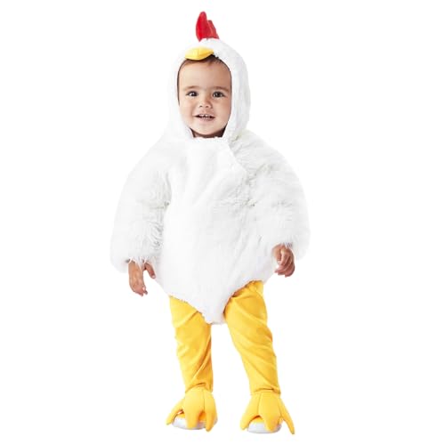 Baby Ostern Kostüm, Kleinkind Ostern Küken Kostüm Mädchen Jungen, Huhn Kostüm Strampler Schuhe Outfits Set Winter Cosplay Baby Fleece Hut Hase Kostüm Tieroverall (A0a8-White, 18-24 Months) von Generic