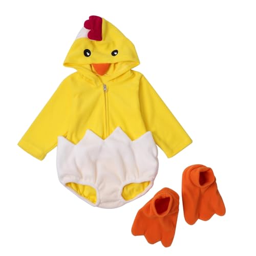 Baby Strampler 6 Monate Adorable Infant Hatching Chicken Costume Ultimate Comfort & Egg Ceptional Detailing Body Langarm Bio (Yellow, 18-24 Months) von Generic