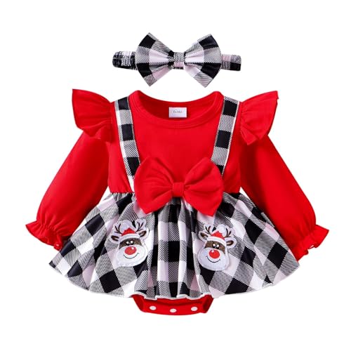 Baby Strampler für Mädchen und Jungen - Weihnachten Cosplay Kostüm Mein Erstes Weihnachtsoutfit Pullover Baby Mütze Weihnachten Baby Nikolaus Kostüm Weihnachtsmütze Für Baby Kleinkind 18 Monate von Generic