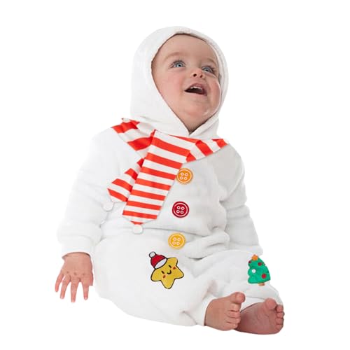 Baby Strampler mit Kapuze Plüsch Winter Karikatur Tier Babykleidung Onesie Warm Jumpsuit für Jungen Mädchen Weihnacht Halloween Fasching Karneval Cosplay, 0-36 Monate von Generic