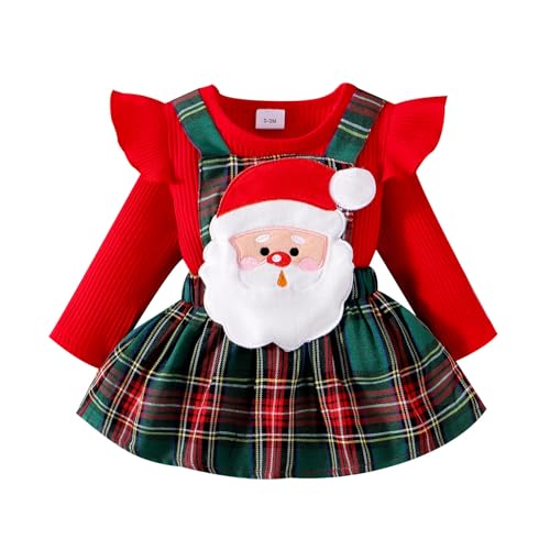 Baby Weihnachtskostüme - Kinder Jungen Weihnachtsmann Kleinkinder Weihnachtsmannanzug Fleece Warm Santa Set aus Oberteil, Hose und Mütze Baby Born Weihnachtsoutfit für Party Xmas Karneval Fasching von Generic