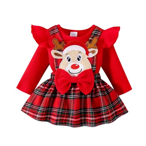 Baby Weihnachtskostüme - Kinder Jungen Weihnachtsmann Kleinkinder Weihnachtsmannanzug Fleece Warm Santa Set aus Oberteil, Hose und Mütze Baby Born Weihnachtsoutfit für Party Xmas Karneval Fasching von Generic