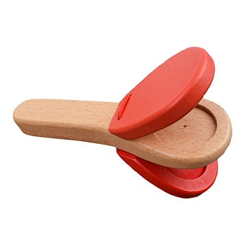 Baby Wooden Clapper - Children Percussion Handle Clapping Wooden Castanets Board, Children Wooden Castanet Clapper, Infant Handle Clapping Castanets Board Percussion Musical Instruments Toys von Generic