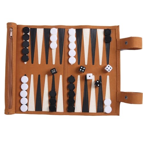 Backgammon-Set – Brettspielmatte, Backgammon-Brettspiel-Set | Backgammon-Bretter für Erwachsene, tragbares Backgammon-Set, Holz-Backgammon-Brettspiel-Set, Schach-Backgammon-Brettspiel, klassisches Bre von Generic