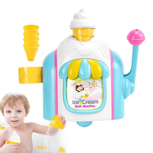 Badeblasen-Maker – Schaum-Bade-Maker-Spielzeug, Eiscreme-Schaum-Maker-Badespielzeug | Neuartiges Babyparty-Spielzeug mit 4 Eistüten, Badespielzeug, Seifenblasen-Maker-Spielzeug, Badeschaum-Maker-Spiel von Generic