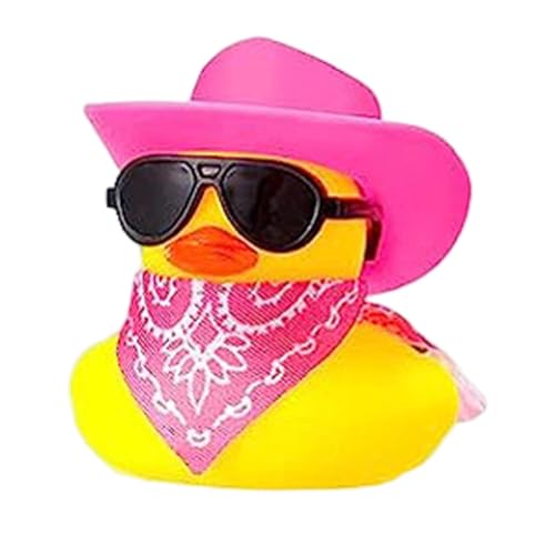 Badeente mit Cowboyhut Cowboy Dashboarding Lustige Auto Ente Badespielzeug Floater | Cooles Armaturenbrett Ornament, Goodybagfüller für Partyartikel, Geburtstage, Badezeit, Baby Duschzubehör von Generic