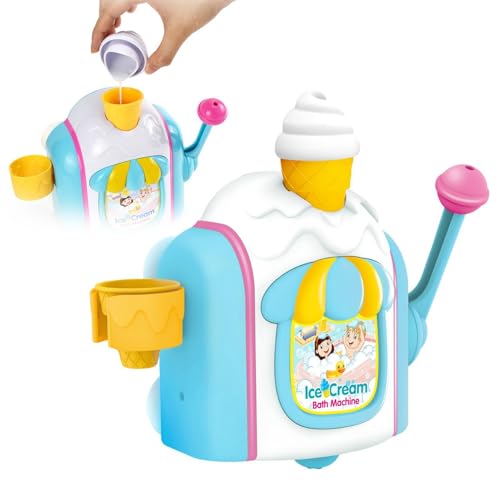 Badespielzeug-Eismaschine – Badewannen-Blasenmacher-Spielzeug, Badeset zum Thema Eiscreme für Kinder | Kinder-Schaumbad-Spielset, Badeblasen-Spaß-Eiscreme-Set, Wasserspiel-Blasenmaschine für Badewanne von Generic