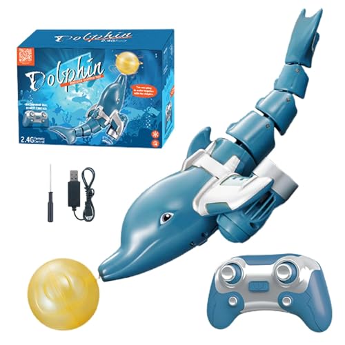 Badewanne Schwimmbad RC Bootsspielzeug, ferngesteuertes Delfinspielzeug - RC Dolphin Wasserdichtes Poolspielzeug,Multidirektionale Steuerung, hochsimulierendes Delphinball-Rotationsdesign für Schwimmb von Generic