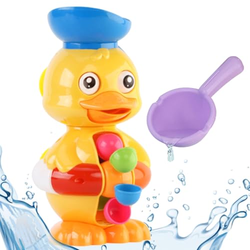 Badewannenspielzeug,Badespielzeug für Kleinkinder - Drehbares Wasserrad/Augen-Badespielzeug - Badewannen-Badespielzeug-Set mit Wasserschaufel, interaktives Schwimmbadspielzeug für Badezimmer-Badewanne von Generic