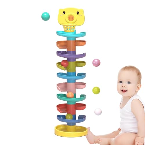 Ball-Drop-Rampen-Spielzeug – Ballturm-Spielzeug, Lernspielzeug | Fun Track Slide Ball Tower Spielzeug, Baby Ball Tower Roll Ball Spiel, Kinder Bausteine Geschenk für Baby Mädchen Ki von Generic