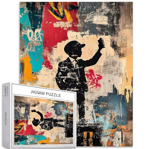 Banksy Graffiti 1000 Teile Puzzle für Erwachsene, 50,8 x 68,6 cm, DIY-Puzzle, Heimdekoration, Geschenke, Familienpuzzle, perfekte Spielabende von Generic