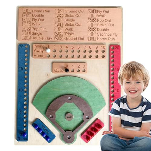 Baseball -Brettspiel mit DICE - Holztisch -Sportspiel | Interaktiver Marble Baseball für Familienspiele - Bildungsmathematik- und Strategiespiel für alle Altersgruppen Baseball -Brettspiel mit DICE - Holztisch -Sportspiel | Interaktiver Marble Baseball für Familienspiele - Bildungsmathematik- und Strategiespiel für alle Altersgruppen von Generic