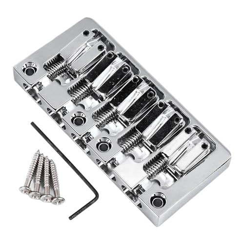 Bass Bridge Micro Einstellbare 5 -Saiten -Ersatzverriegelungsschrauben Verbessert Tonresonanz Bassisten Leichtes Metall (Silber) von Generic