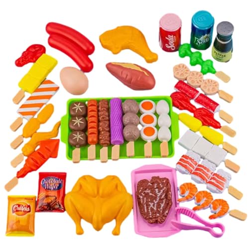 Bbq Grill Spielzeug Essen - Play Bbq Grill-Set, Rollenspiel-Grillspielzeug-Set, Grillspiel Mit Grillzubehör | Interaktives Spielzeug Für Kinder, Kochspielset, Für Jungenn Mädchen, Geburtstagsgeschenke von Generic