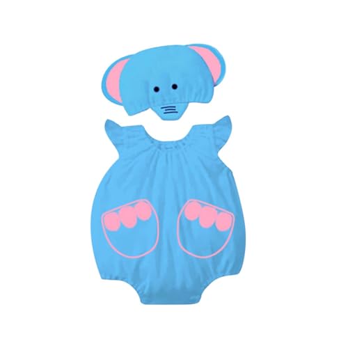 Bienenkostüm Baby Mädchen Jungen Biene Kostüm Ärmellos Strampler Baumwolle Kleidung Spielkostüm Karneval Faschingskostüme Tieroverall (Blue, 3-6 Months) von Generic