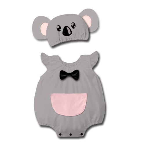 Bienenkostüm Baby Mädchen Jungen Biene Kostüm Ärmellos Strampler Baumwolle Kleidung Spielkostüm Karneval Faschingskostüme Tieroverall (Z02-Dark Gray, 6-12 Months) von Generic