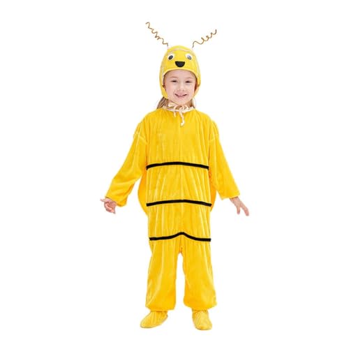 Bienenkostüm Kinder Mädchen Junge, Tier Jumpsuit und Hut Karneval Kostüm Biene kinder Kostüm Biene ür Faschingskostüm Halloween Kostüm von Generic