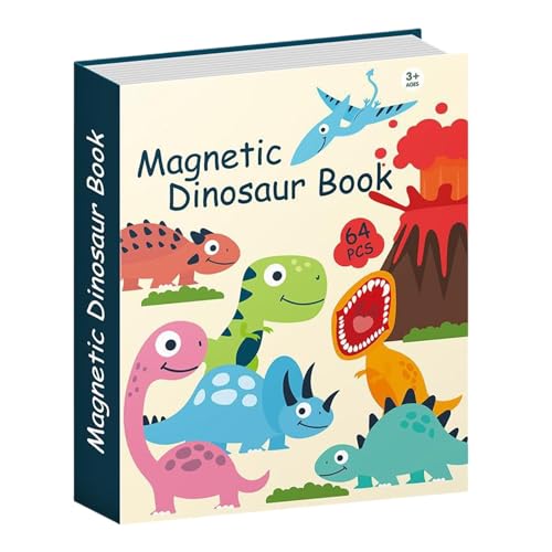 Bildungsmagnetik, Magnetic Fun Bilderbuch, Spiel Magnetische Dinosaurier Puzzle Bunte Kinder Puzzle Spielzeug Motion Lernpuzzle Roadtrip Aktivität Spiel Jigsaw Puzz von Generic