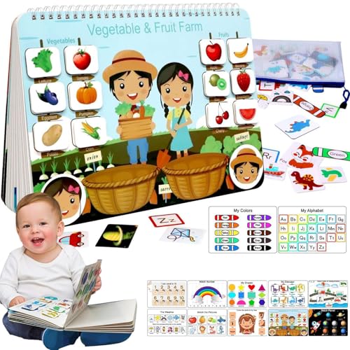 Binder für Kleinkinder – interaktives Seiten-Set, montessorii Fun | sensorisches ruhiges Board, Praxis der Vorschulfähigkeiten, kompaktes Reisebuch, Flugzeug-Engagement, Lernwerkzeug Binder für Kleinkinder – interaktives Seiten-Set, montessorii Fun | sensorisches ruhiges Board, Praxis der Vorschulfähigkeiten, kompaktes Reisebuch, Flugzeug-Engagement, Lernwerkzeug von Generic