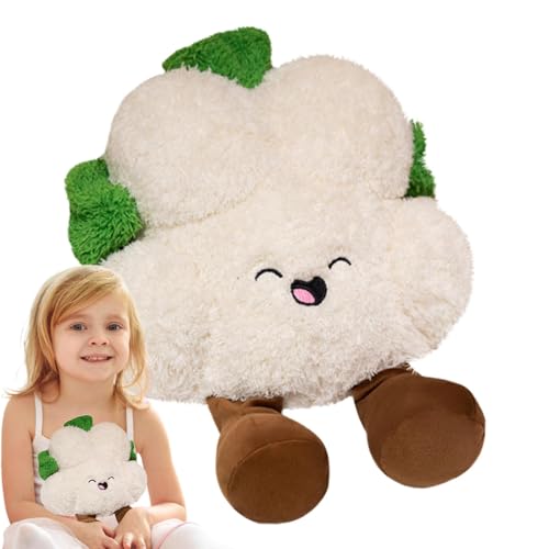 Blumenkohl-Plüschtier, Lebensmittel-Kuscheltiere - Blumenkohl gefüllte Puppe Spielzeug Gemüse Plüschtier | Niedliche Plüsch-Blumenkohlpuppen-Kuscheltiere für Sofa, Bett, Couch, Nachttisch von Generic