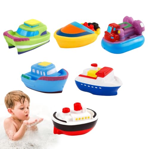 Bootsbadesspielzeug - Wasserpool -Spielzeug, Kleinkindbadezubehör, farbenfroher Kunststoff | Set von 6 schwimmenden Badspielzeugen für Jungenmädchen, Swimmingpool-Unterhaltung, unterhaltsame Badewanne Bootsbadesspielzeug - Wasserpool -Spielzeug, Kleinkindbadezubehör, farbenfroher Kunststoff | Set von 6 schwimmenden Badspielzeugen für Jungenmädchen, Swimmingpool-Unterhaltung, unterhaltsame Badewanne von Generic