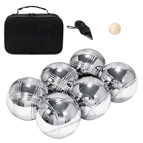 Boule-Kugelset - Outdoor Truevaste Boccia-Ball-Set, Petanque-Bälle aus Metallmaterial für Strandurlaub, Picknick im Freien und Familiengarten von Generic