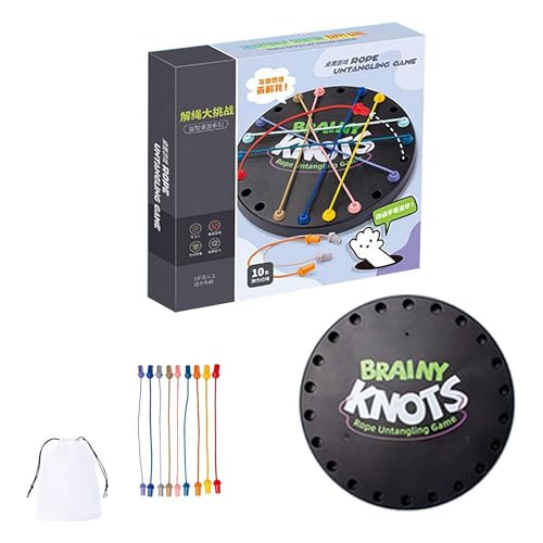 Brainy Knots Seil Entwirrung Spiel, Seil Entwirrung Tisch Logik Puzzle Twist Board, Seil Knoten Untangle Stapel Spiel, Brain Teaser Feinmotorik Spielzeug, Seil Sortieren Puzzlespiel für Jungen und von Generic