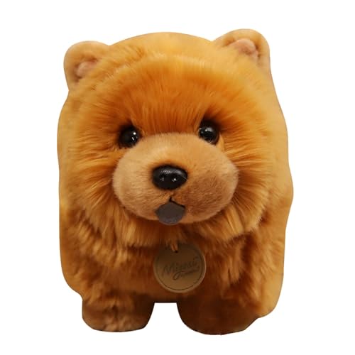 Brauner Chow-Chow-Plüsch – Bezaubernde Kuscheltiere Für Welpen | 25 cm Realistisches Hundeplüschtier, Weiches Und Gemütliches Stofftier, Braunes Chow-Chow-Stofftier Für Männer, Frauen, von Generic